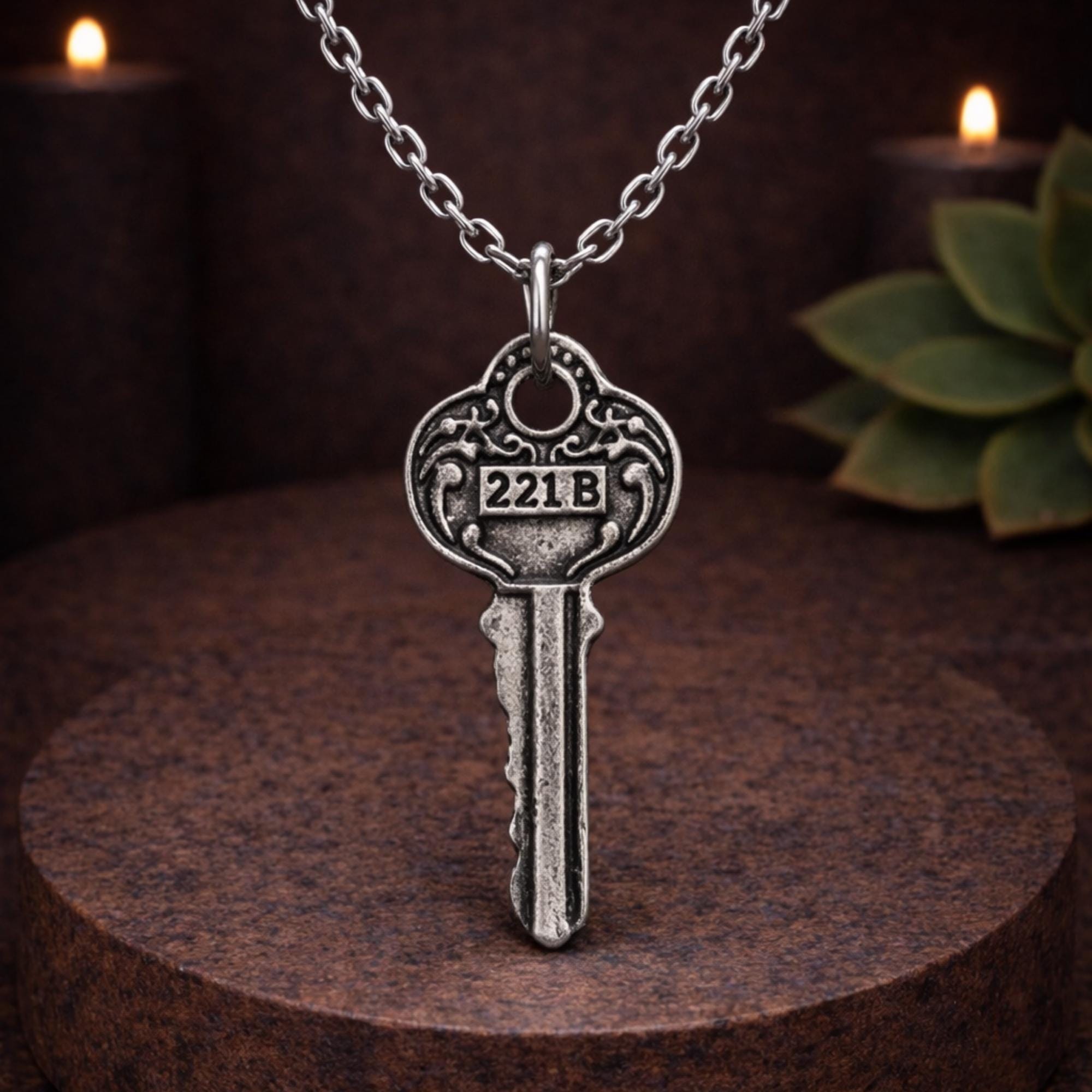 221B Key Necklace – Sherlock Holmes Pendant | TheFandomSmith