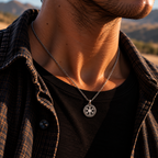 Silver chain necklace with round Sith Empire medallion pendant