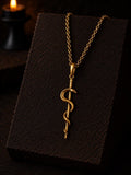 Rod of Asclepius Necklace