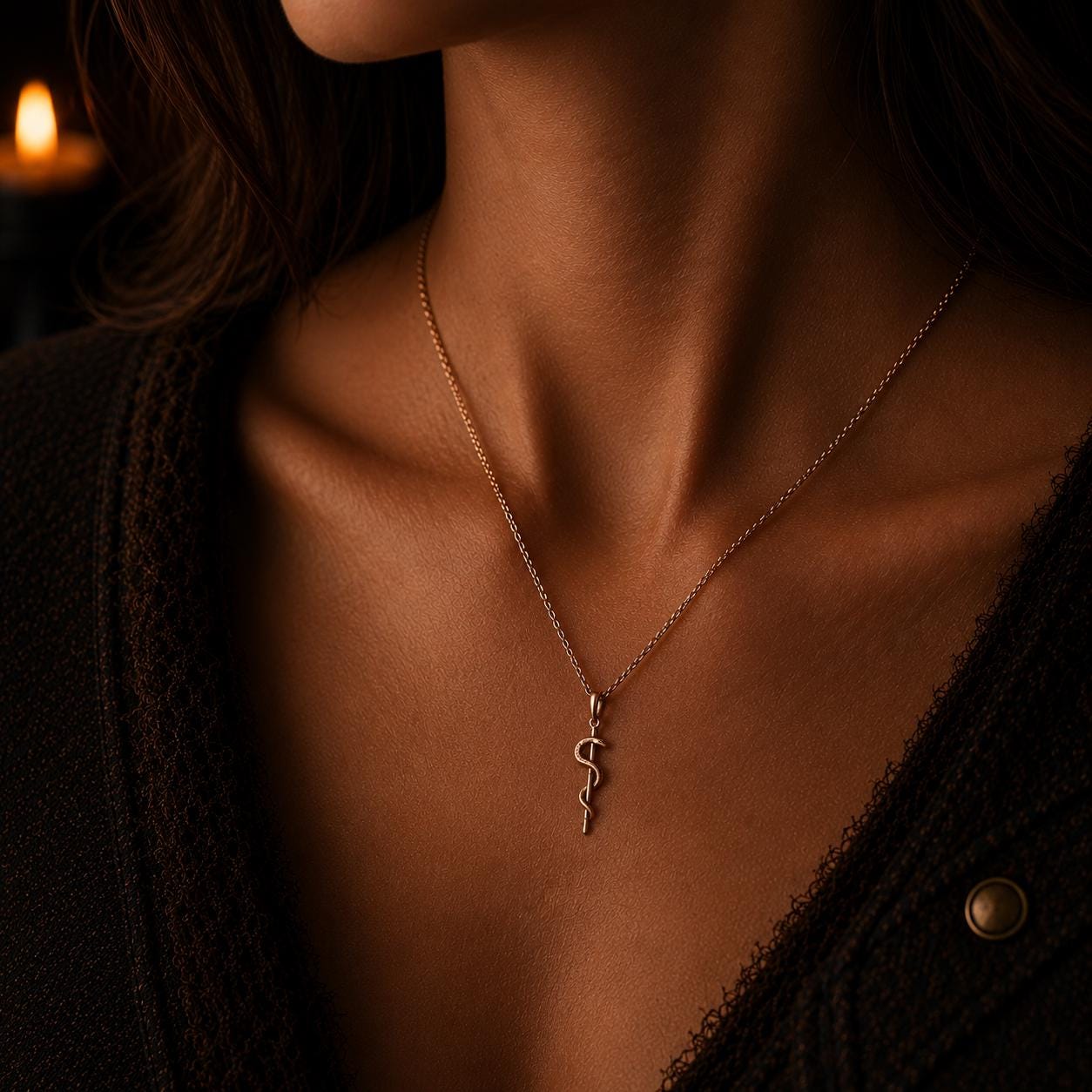 Rod of Asclepius Necklace